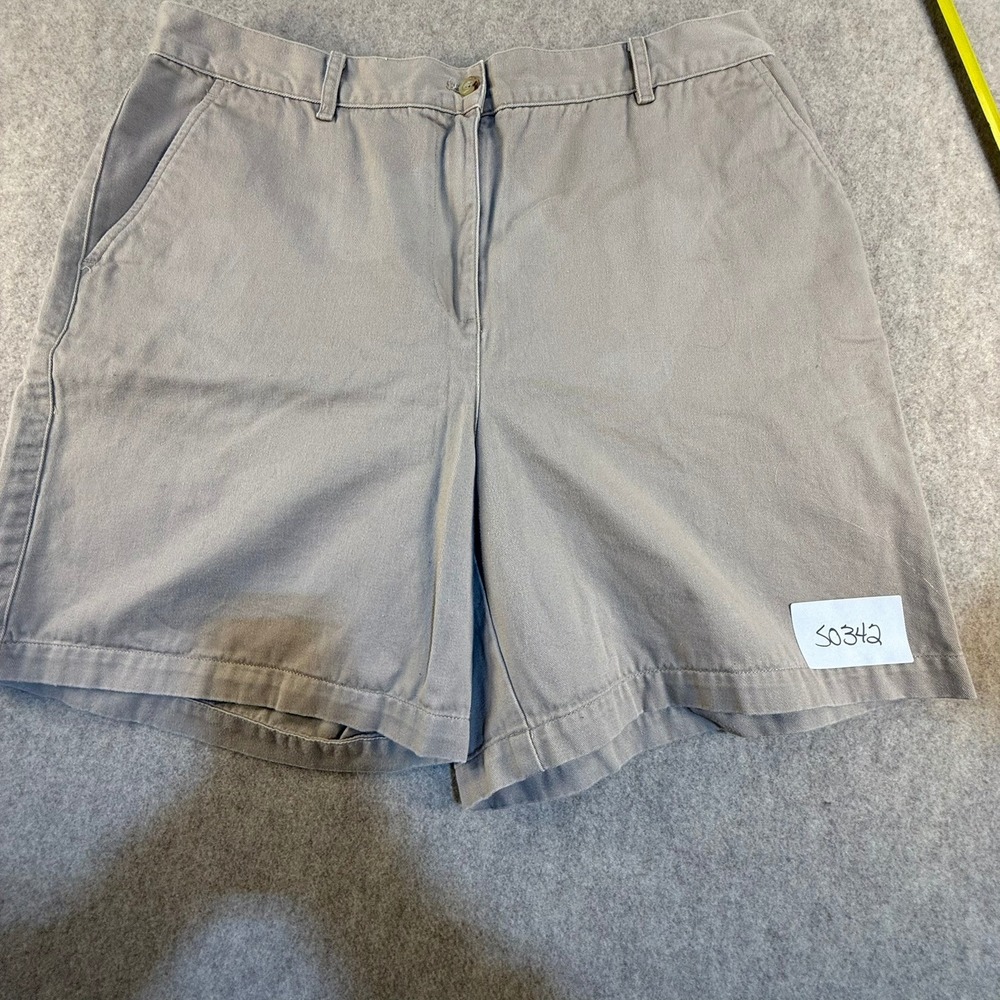 Lauren Ralph Lauren Khaki Chino Shorts Womens 14 Tan Cotton Twill Flat Front